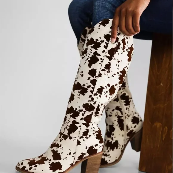 Lorayne Cow Print Tall Boot - Picture 3 of 6